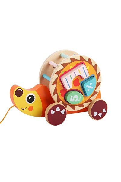 SDX Market Jucărie educativă din lemn, tip arici, cu forme geometrice și culo...