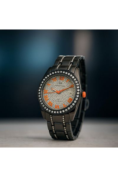 Goldpower Unisex Luxury Metal Wristwatch with Sim and Stone Detail