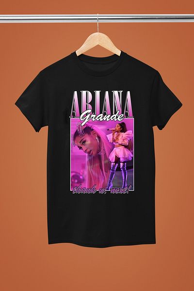 MAGORS Ariana Grande Printed Cotton Circle Neck Short Sleeve Regular Tshirt