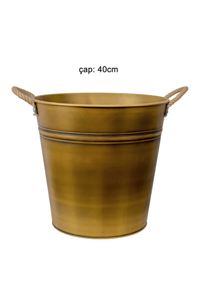 Fidanburada Gold Metal Saksı 40cm