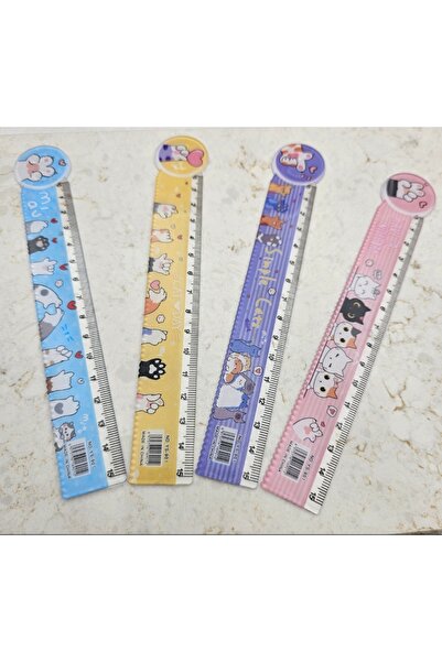 Meyra Accessories pisică riglă cu model cu labe 15 cm riglă drăguță cu modele și culori, opțiune de culoare 1buc