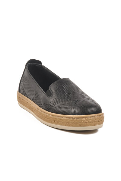 AYK'S Pantofi casual de damă din piele naturală neagră F-2036 Z