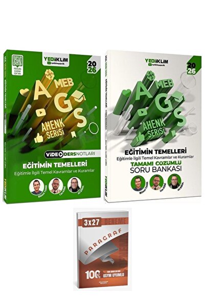 Anla Kazan Yayınları Yediiklim 2026 MEB-AGS Eğitimin Temelleri Video Ders Not...