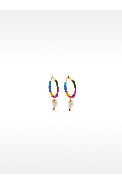 PARFOIS Çok Renkli Boncuklu Halka Küpe