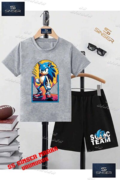 SS SİNSER تي شيرت للأطفال للجنسين "SONIC GUNESLI BLUE SQUARE" مطبوع بشكل حصري...
