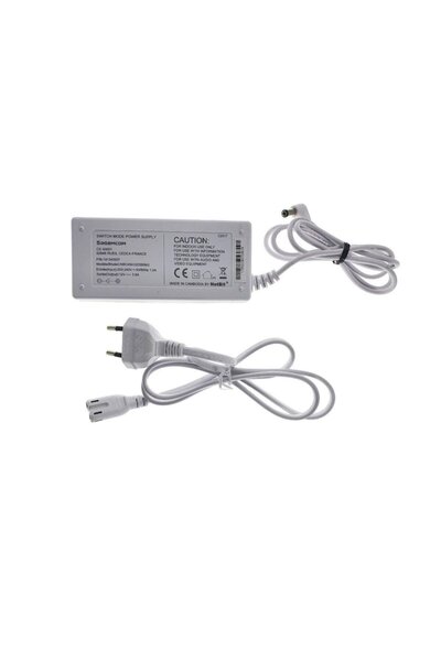 Bibilel Sursă de alimentare CC stabilizată, 12V, 3800mA, cu protecție, cablu de 1m, alb