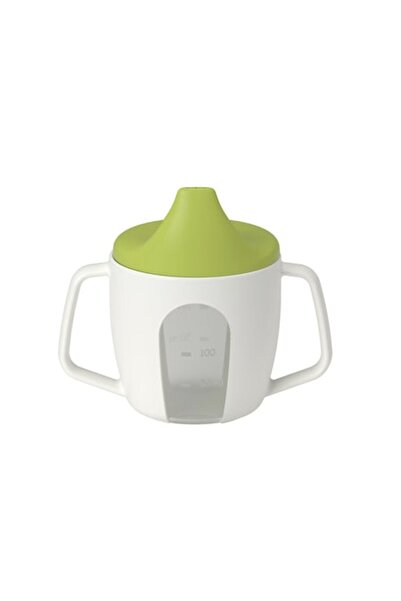 SOHO Cup with handles for children, BPA Free non-toxic material, 200ml, Green-white