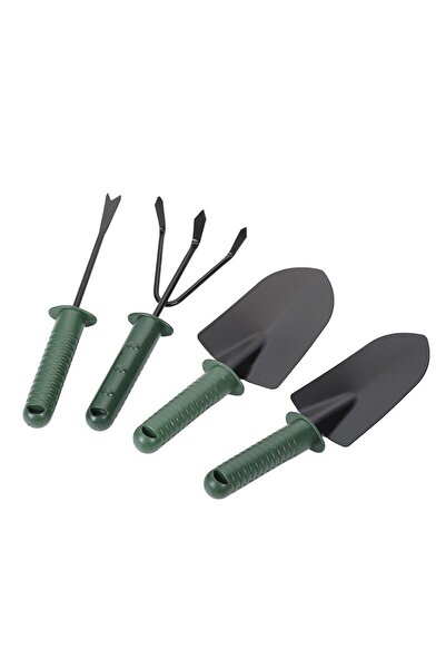 ferr Set 4 Garden Tools for Planting, Soil Processing, and Plant Care, PVC and Cardboard, Green
