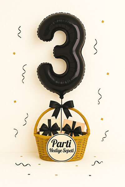 parti hediye sepeti Siyah Rakam Folyo Balon 34 inç 76-82 cm