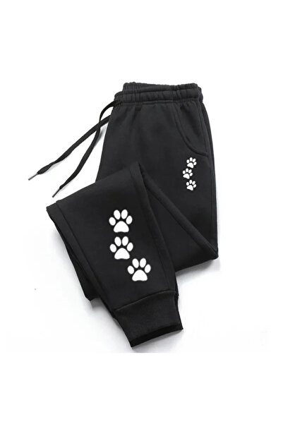 StartMore Black Paw Cat Printed Women's Unisex Sweatpants