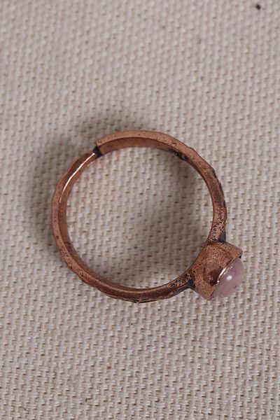 Süspüs Accessories Pure Copper Adjustable Ring with Tiger Eye Stone (Natural Stone)