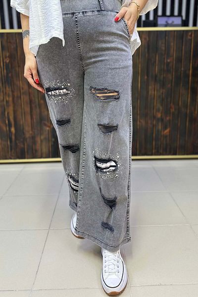 GÖKSEL Stone Ripped Jean Large Size