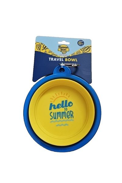 Banana Boat Collapsible Travel Bowl for Dogs with Carabiner, 1 lts