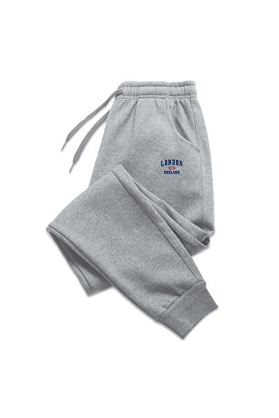 StartMore Gray England London Printed Women's Unisex Sweatpants