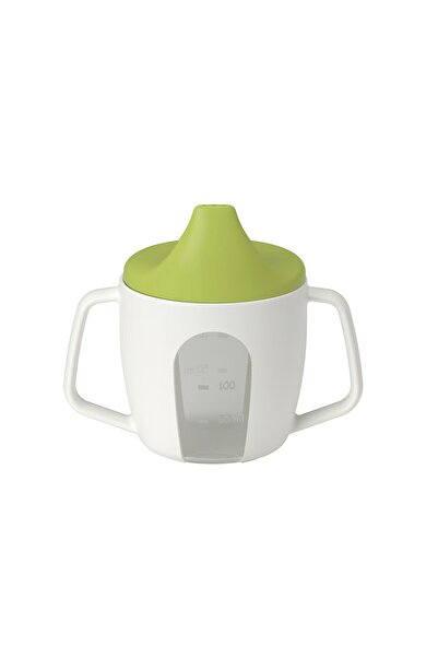 SOHO Cup with handles for children, BPA Free non-toxic material, 200ml, Green-white