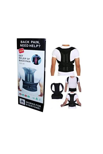 Star Master Back corrective support corset with adjustable straps, Unisex, Black, Size L