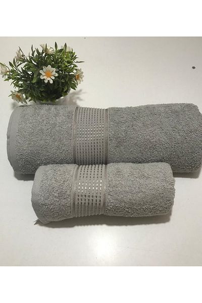 ASEV HOME Set of 2 Cotton Bath Towels 100% Pure Cotton, Large Bath Towel 90X150 Cm, Head Towel 50X90