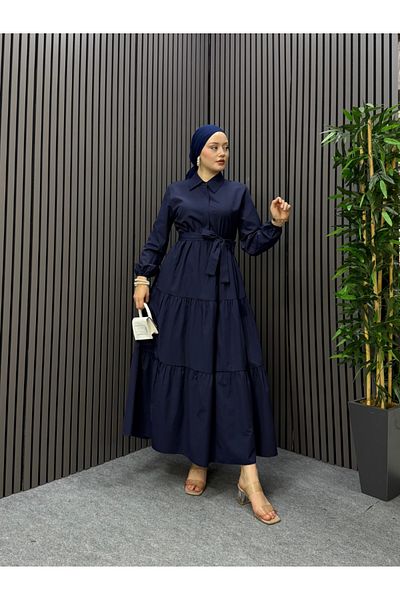 ENSA TESETTUR Naz Shirt Dress Navy Blue