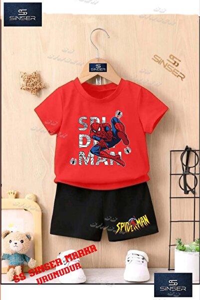 SS SİNSER تي شيرت للأطفال للجنسين "SPDRMN ARKA AG WRITING" مطبوع حسب الطلب بر...