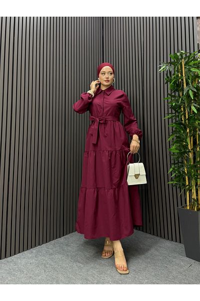 ENSA TESETTUR Naz Shirt Dress Burgundy