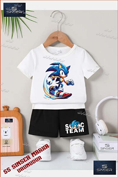 SS SİNSER Children's Unisex “Sonic Speed Back Painted“ Custom Printed Crew Ne...
