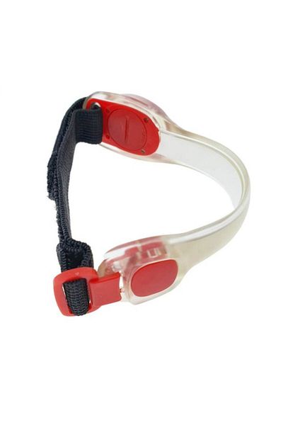 SOHO Brățară reflectorizantă cu LED și închidere cu velcro, alb-roșu