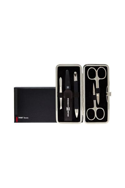 ZWILLING Manicure Set, Zwilling, 5 stainless steel pieces, nickel-plated, black leather protective case