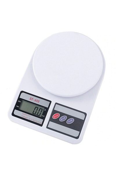 ELECTRONIC Cântar de bucătărie, afișaj LCD, funcție Tara, maxim 10 kg, alb