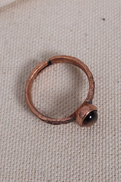 Süspüs Accessories Pure Copper Adjustable Ring with Tiger Eye Stone (Natural Stone)