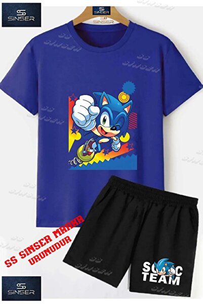 SS SİNSER Children's Unisex “Sonic Ziplayan Afis Icinde“ Special Printed Crew...