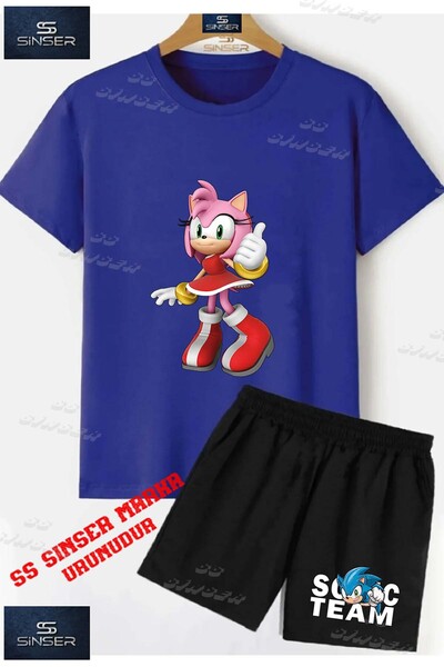 SS SİNSER Kids Unisex “Sonic Pink Anime Girl“ Custom Printed Crew Neck T-Shir...