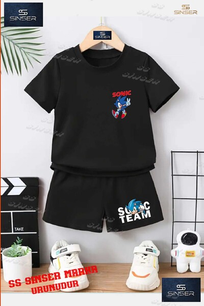 SS SİNSER تي شيرت للأطفال للجنسين "SONIC VICTORY LEFT UST" مطبوع حسب الطلب بر...