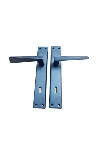 Nobel Max Penta Mirrored Matte Black Wc Door Handle – Modern and Elegant Design / 2 Sets