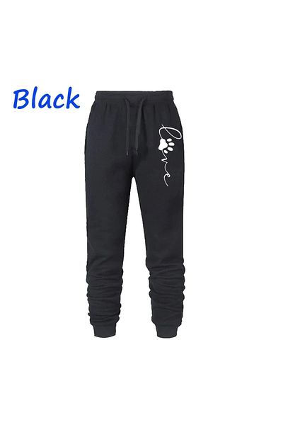 StartMore Black Cat Paw Printed Women's Unisex Sweatpants