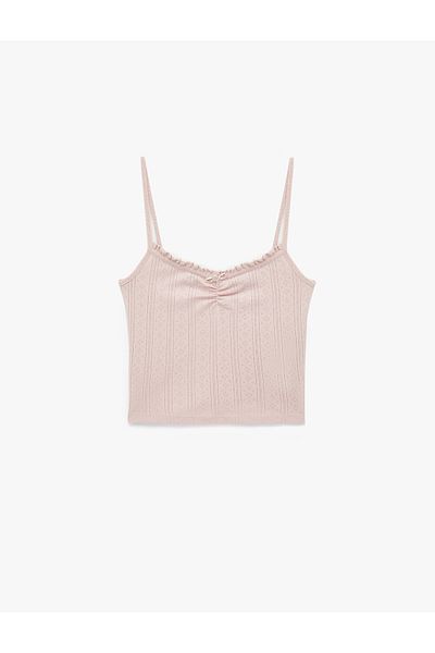 Koton Top de pijama din bumbac cu bretele subțiri