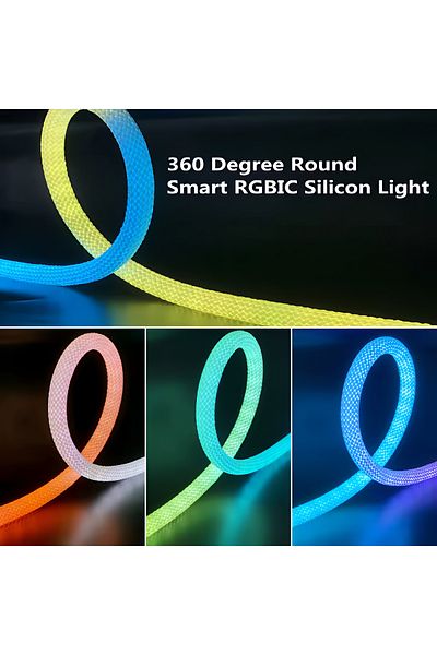 ETRONIK شريط LED نيون RGB بزاوية 360 درجة WS2812B WS2811، IP67، مرن وقابل للعنونة ومقاوم للماء IP67