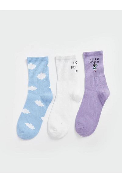 LC Waikiki Șosete de damă imprimate LCW, pachet de 3 (W5)