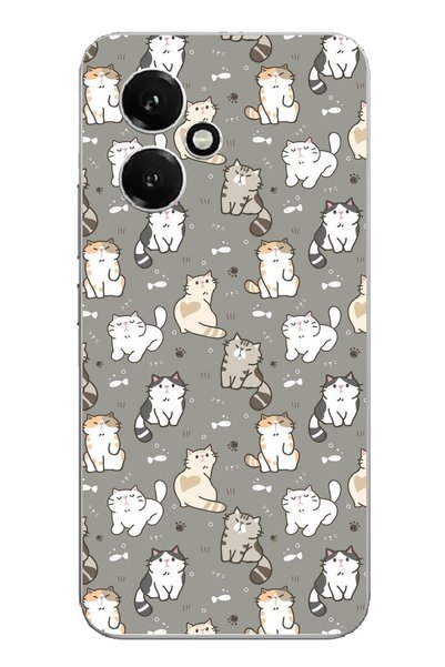 TechTree Honor 400 Compatible Tiny Cute Cats Transparent Silicone Case