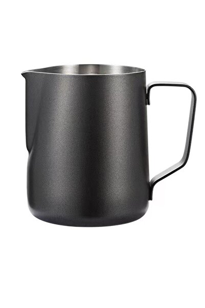 Chavin 304 Çelik 600 ml Siyah Teflon Kaplama Kahve Süt Köpürtme Potu Sütlük Pitcher