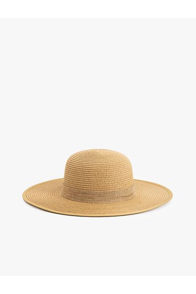 Koton Straw Hat with Stripe Detail