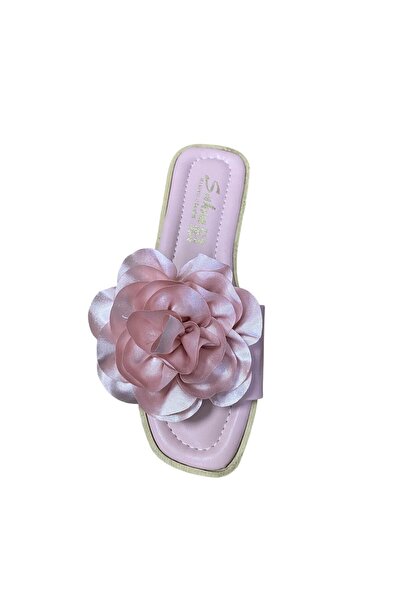Rose Women's Flat Thin Sole Floral Slippers