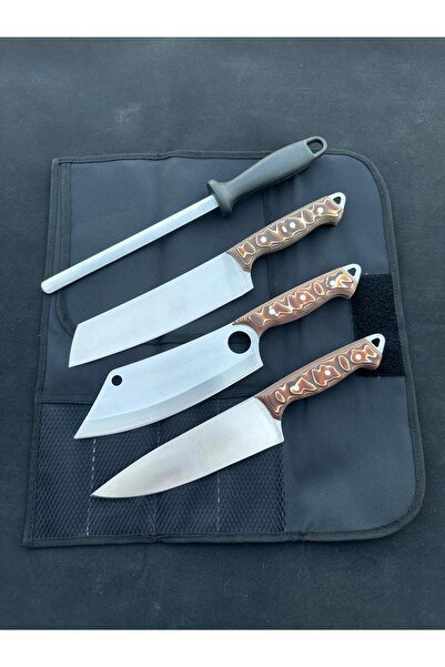 ATASAN Verzalit Saplı Taşıma Çantalı Şef, Kasap, Mutfak Bıçak Seti