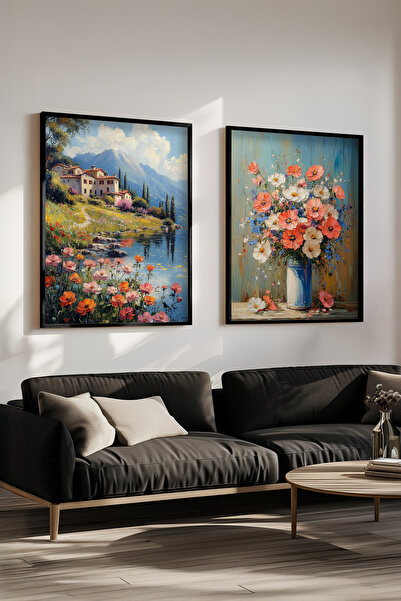 STARYUNA Pictură cu efect de pictură în ulei, peisaj de lac cu flori, set de ...