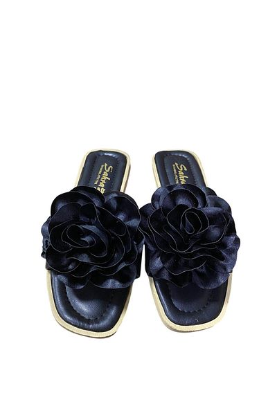 Rose Papuci de damă cu talpă subțire, cu flori