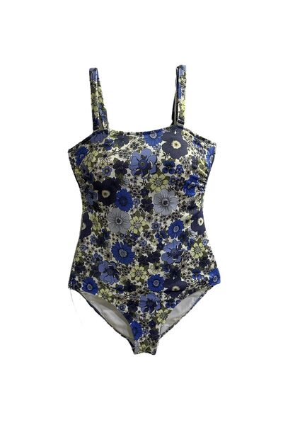 TooHot Women's Floral Strap Removable Gatherer Swimsuit