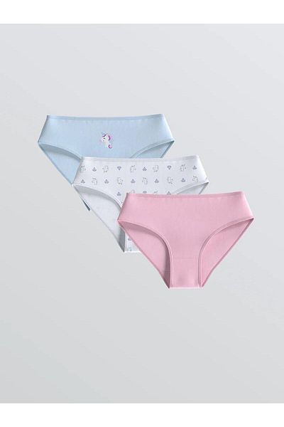 LC Waikiki LCW Kids Slip pentru fete imprimate 3 bucăți (W5)