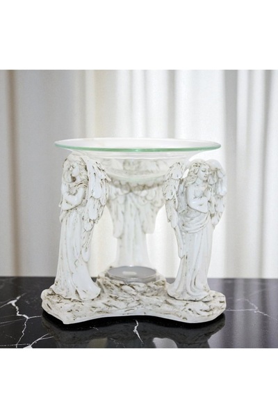 Kuzey Tacı Melek Figürlü Seramik Esanslık & Mumluk – Şık Aromaterapi Buhardanlık Vip