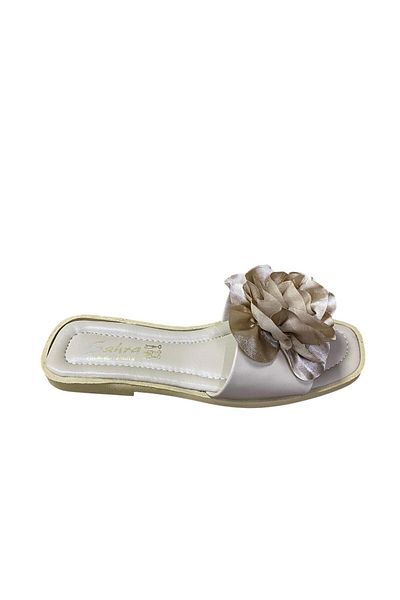 Rose Papuci de damă cu talpă subțire, cu flori