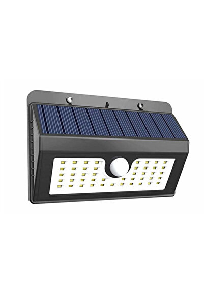 KlaussTech Lampă solară de perete cu panou solar integrat, 45 LED-uri, neagră