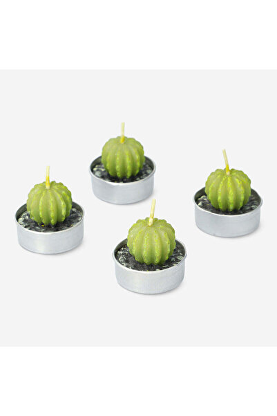Flying Tiger Copenhagen 4'lü Yeşil Yuvarlak Kaktüs Mum